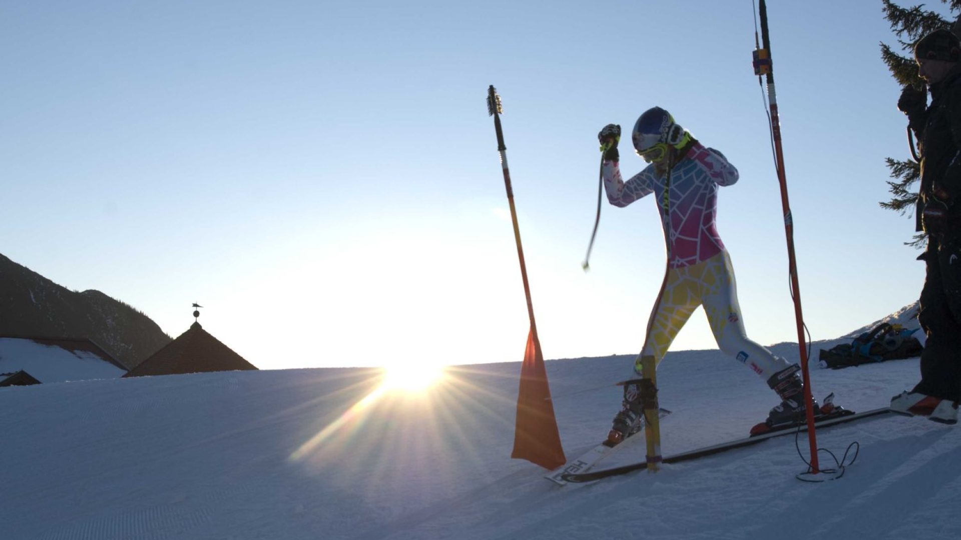 Lindsey Vonn recieves a customized training session one day prior to the World Championships at Garmisch.