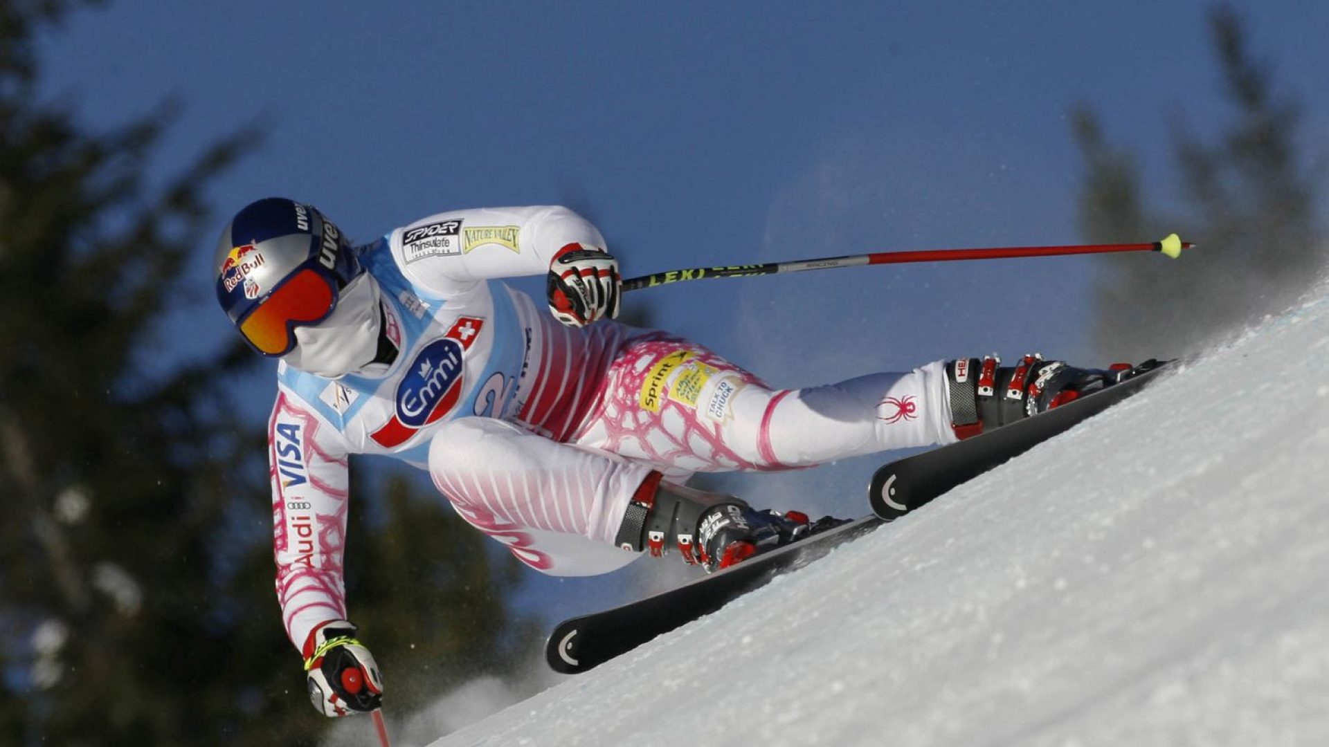 Ski Worls Cup 2009-2010. Lindsey Vonn, Stati Uniti, in azione durante le prove di discesa libera di Lake Louise, Canada, Mercoledì 02 Dicembre, 2009. (Pentaphoto/MarcoTrovati)