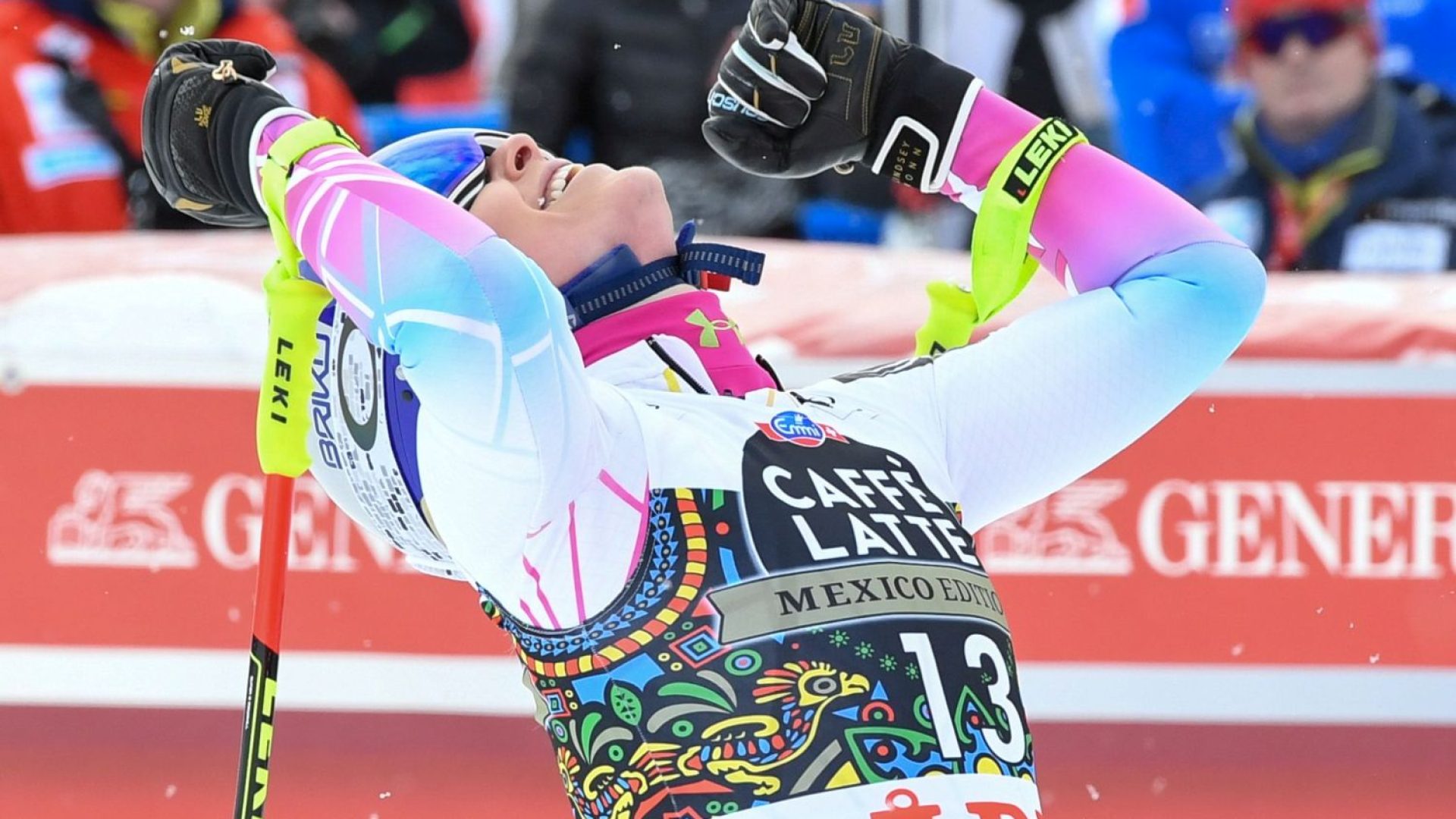 Lindsey Vonn during the Race for the World Cup Downhill in Are on March 08i